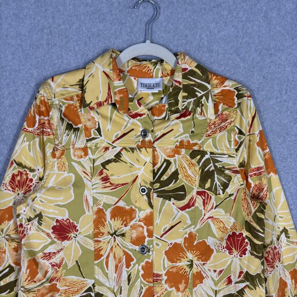 VTG Timbuktu Jacket Small Floral Cotton Stretch Maximalist Autumn Granny Cottage - Picture 2 of 10